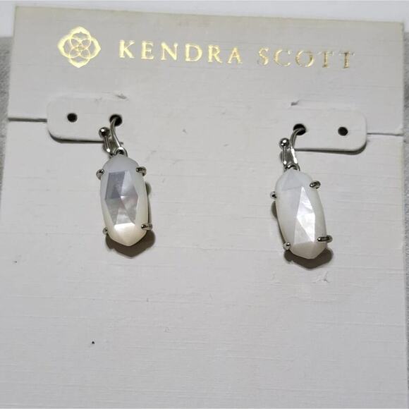 Kendra Scott Lee Sterling Silver Drop Earrings in Ivory Mother-of- Pearl